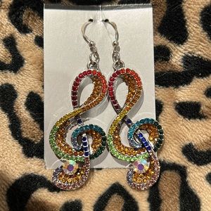 Newly made by Muah!! I used Sterling .925 Silver Hooks.  Rainbow Musical Notes.
